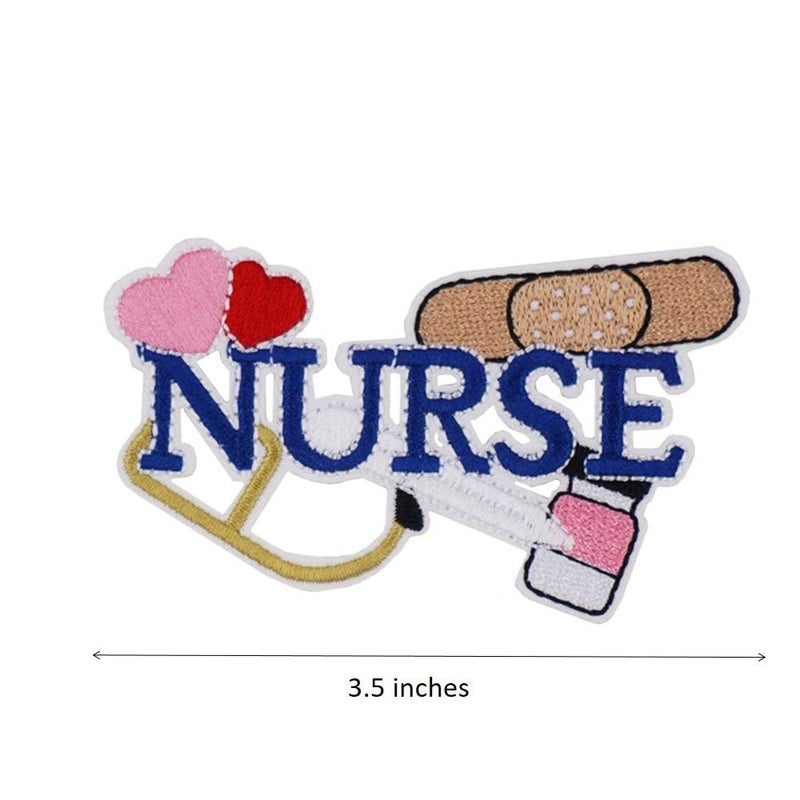 Cute-Patch Nurse First Aid Kit Heart Stethoscope Embroidered Iron on Patch - Image 3